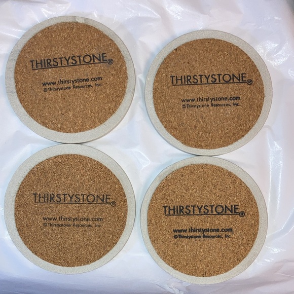 Coasters Set (4) Thirstystone Monograms Sandstone Letter I *open box, flaw - Picture 2 of 8